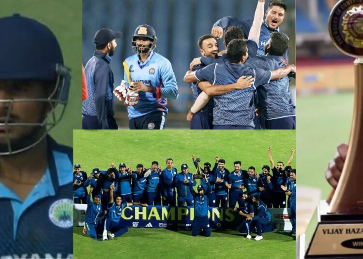 हरियाणा ने पहली बार जीती विजय हजारे ट्रॉफी:30 साल पुराने टूर्नामेंट के फाइनल में राजस्थान को 30 रन से हराया