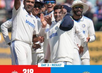 भारत ने जीता धर्मशाला टेस्ट:इंग्लैंड को पारी और 64 रन से हराया, 100वें टेस्ट में अश्विन को 9 विकेट