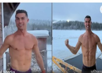 क्रिस्टियानो रोनाल्डो -20 डिग्री सेल्सियस में शर्टलेस होकर पूल में उतरे, ये काम नहीं कर सकते स्टार फुटबॉलर-