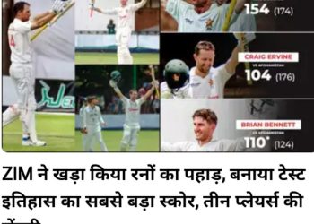 जिम्बाब्वे ने खड़ा किया रनों का पहाड़, बनाया टेस्ट इतिहास का सबसे बड़ा स्कोर, तीन प्लेयर्स की सेंचुरी