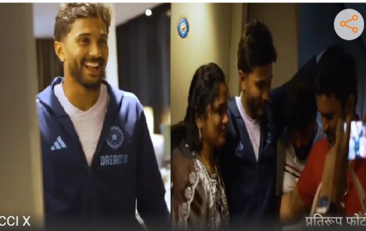 शानदार पारी के बाद परिवार से मिले नीतीश कुमार रेड्डी