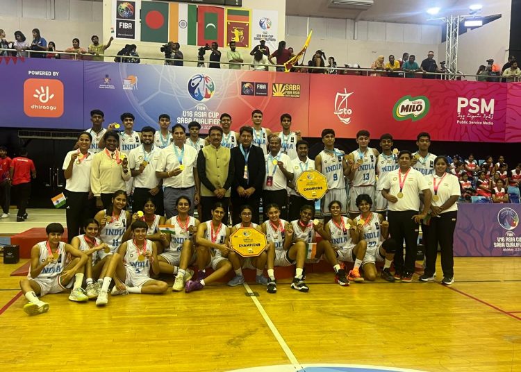 U16 साउथ एशियन बास्केटबॉल में भारत को डबल गोल्डन क्रॉउन