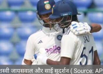 यशस्वी दोहरे शतक की ओर, सुदर्शन शतक चुके