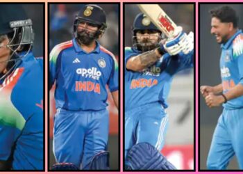 कुलदीप यादव की घातक गेंदबाजी के बाद आया रोहित,यशस्वी और विराट के बल्ले से तूफान